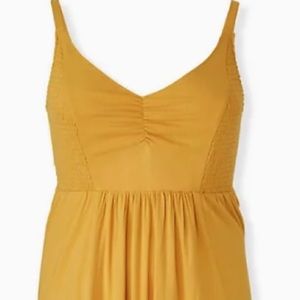 TORRID MIDI LENNY SMOCKED BODICE DRESS size 0 L 12